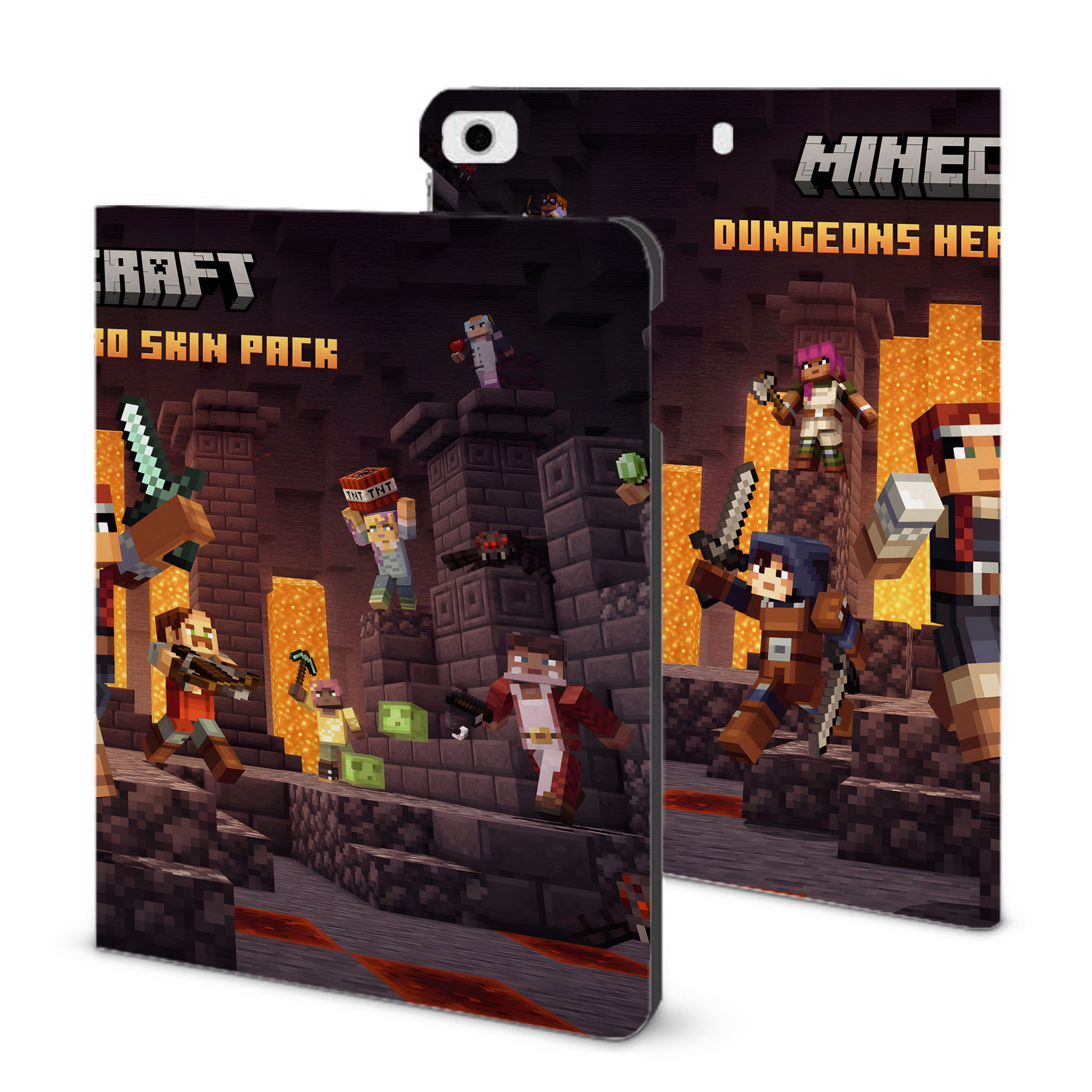 （画像用） マインクラフト ブロックの世界 Minecraft MC Block world IPad ケース ブック型 PUレザー TPU 耐衝撃 軽量 薄型 ペン収納なし 全面保護 IPad 各モデル対応